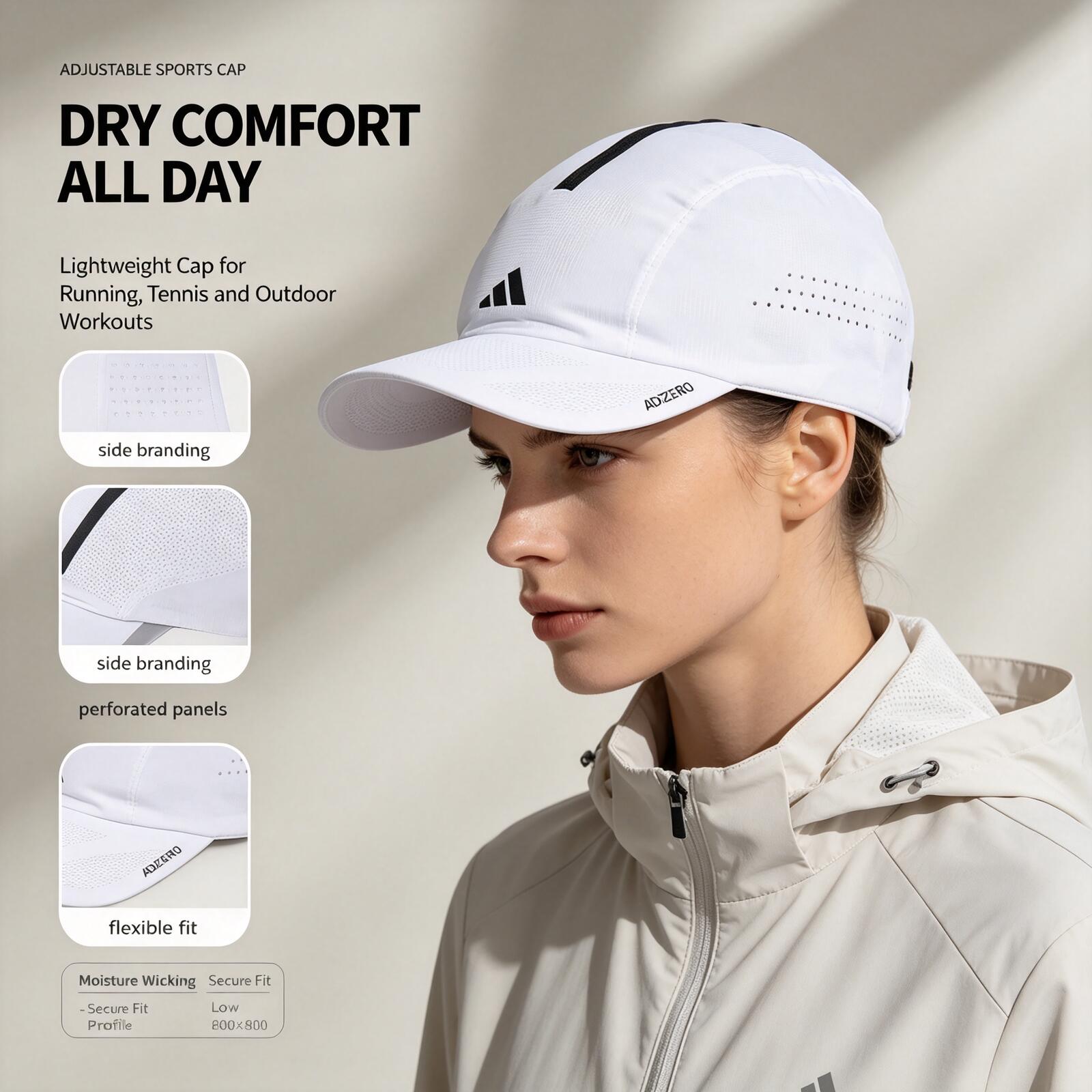Adidas White Running Cap Light - Running Cap Lightweight 评论和价格