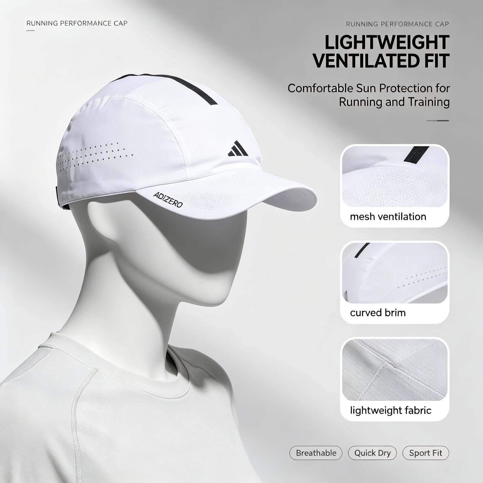 Adidas White Running Cap Light - Running Cap Lightweight 评论和价格