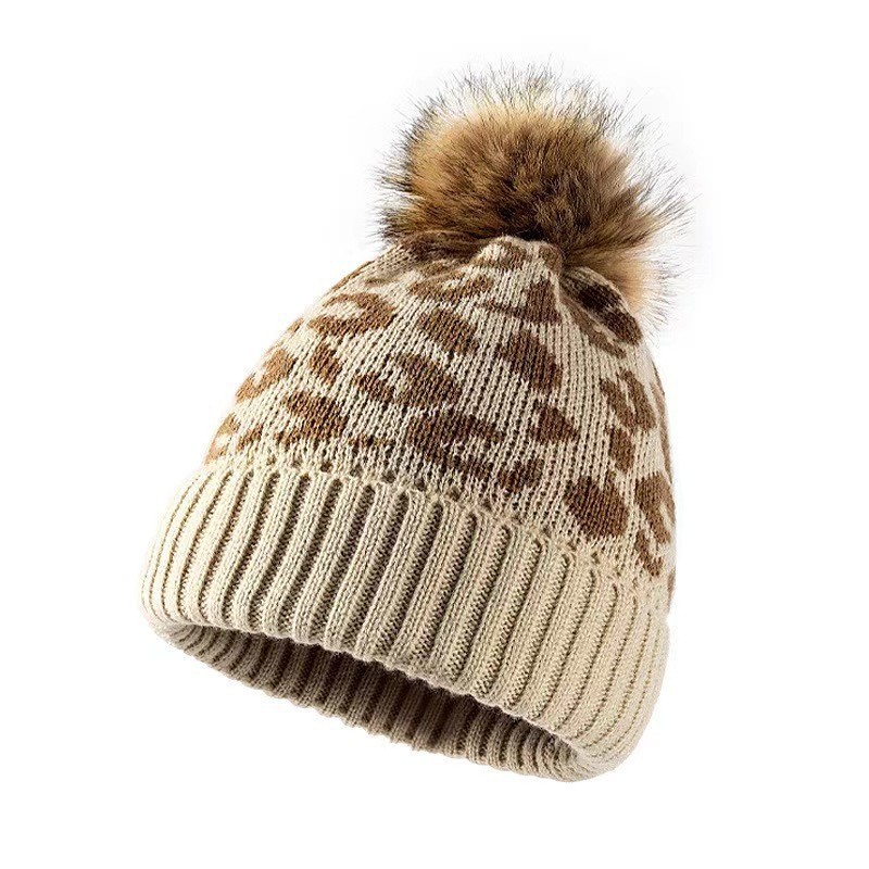 Womens Leopard Print Knit Bean - Beanie Cuffed Knit 评论和价格