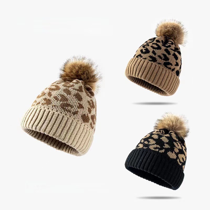 Womens Leopard Print Knit Bean - Beanie Cuffed Knit 评论和价格