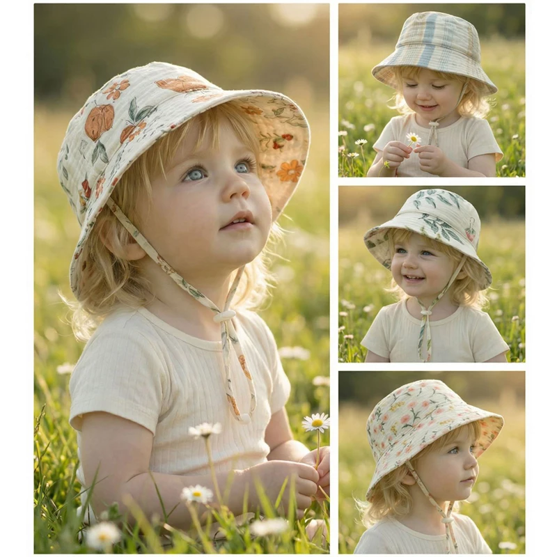 Muslin Baby Summer Hat Adjusta - Bucket Hat Cotton 评论和价格