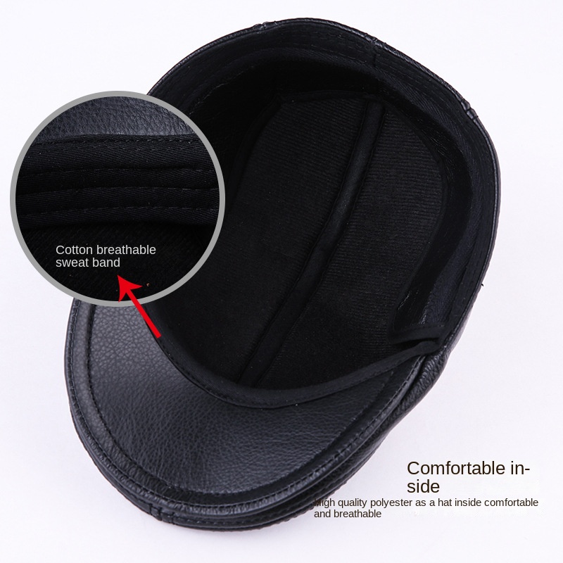 Genuine Cowhide Leather Men Be - Baseball Cap Structured 评论和价格