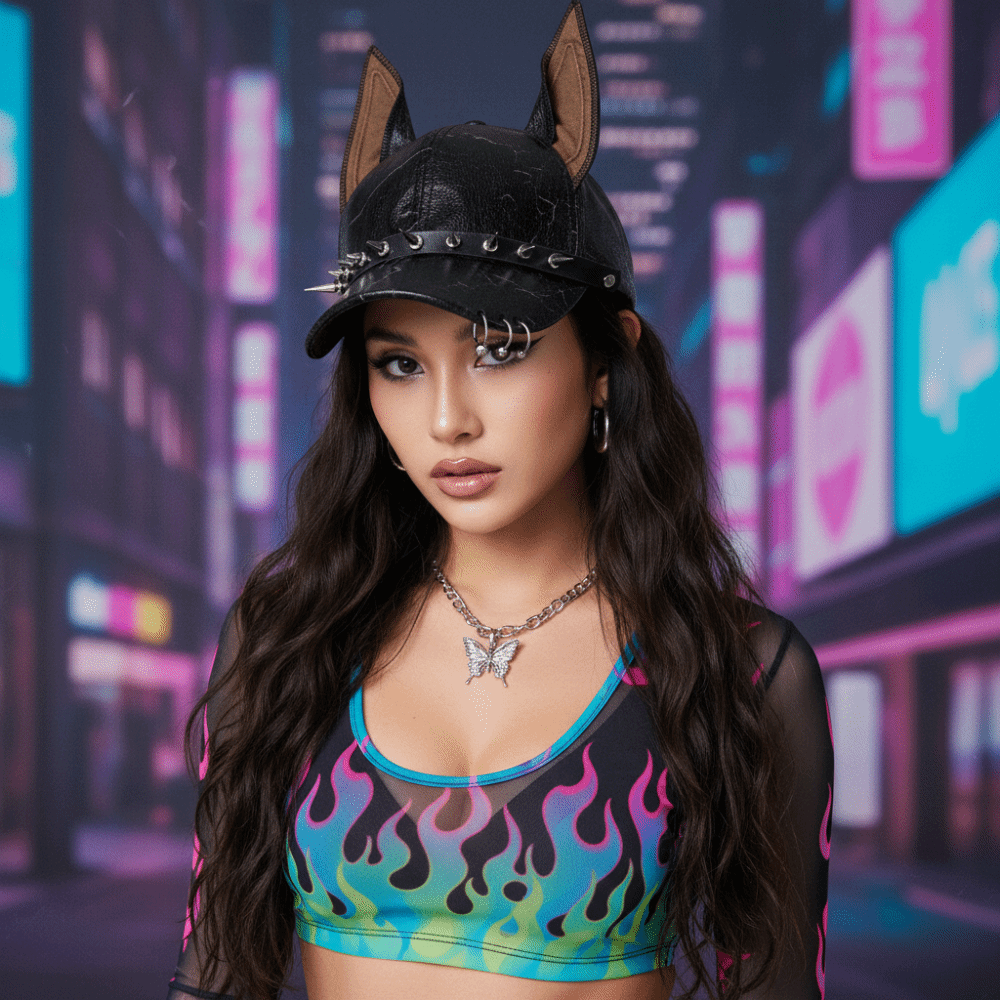 Fashion Punk Doberman Dog Ears - Baseball Cap Structured 评论和价格