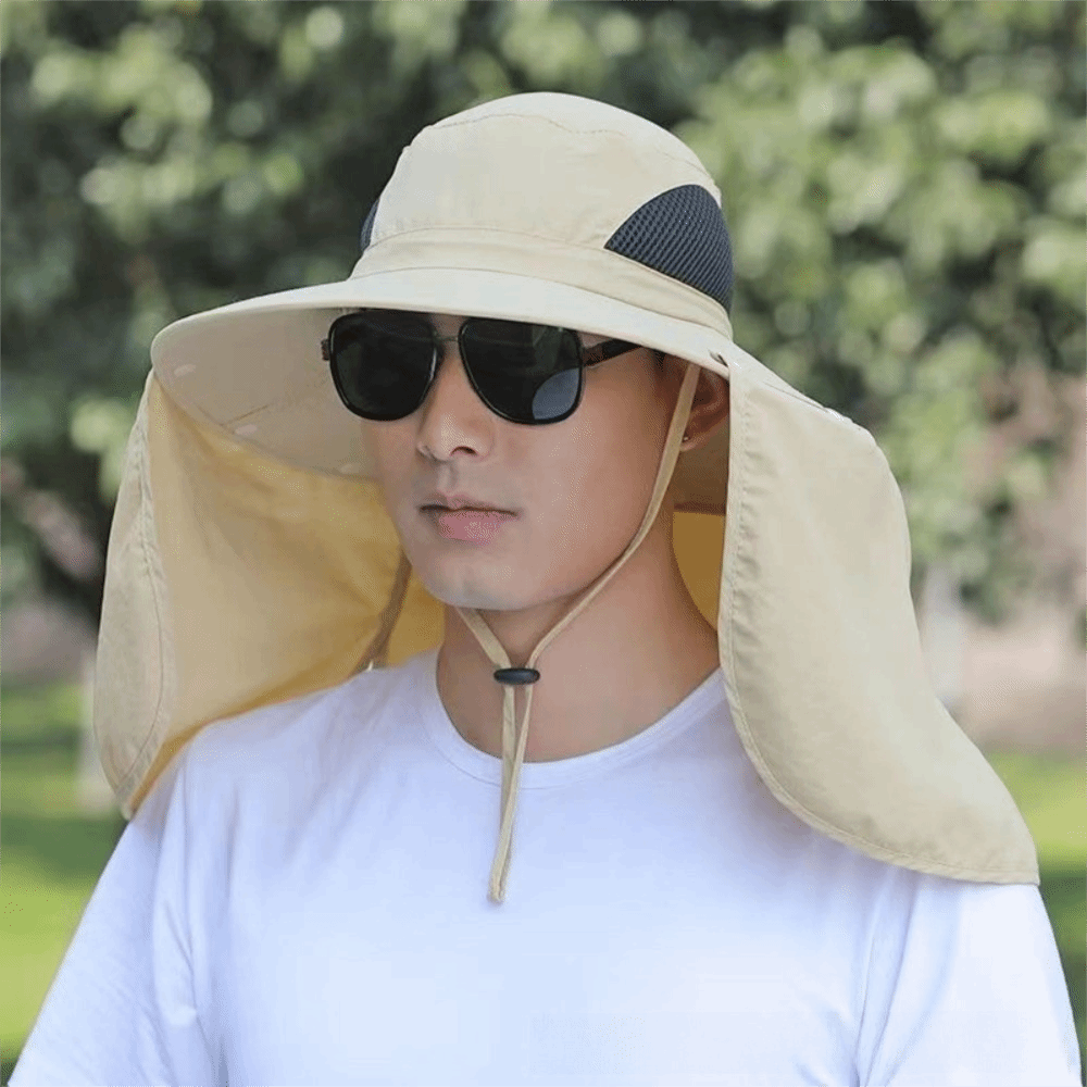 Removable Cloth Men Sun Hat Bi - Bucket Hat Cotton 评论和价格
