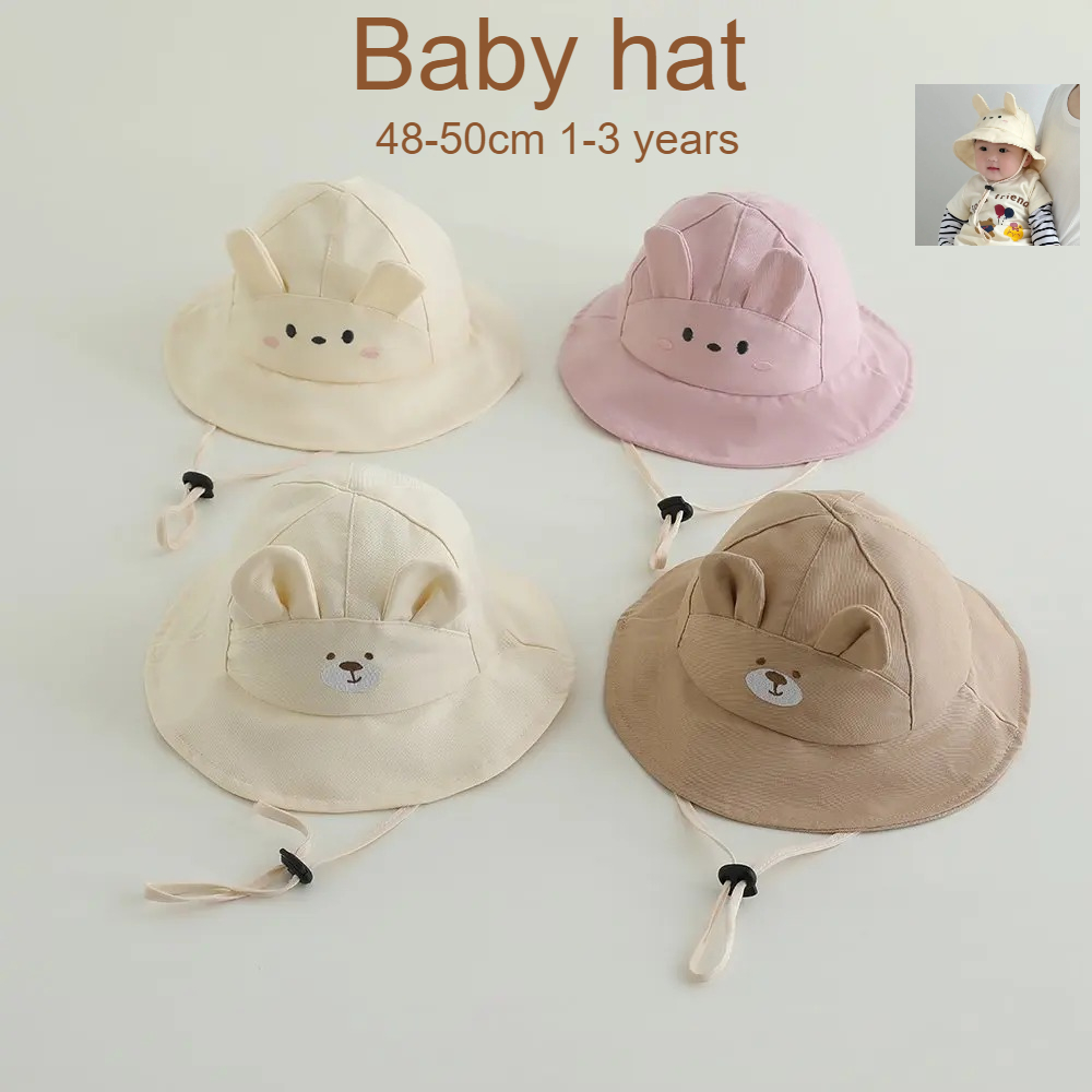 Baby Girls Sun Hat 48-50cm Cot - Bucket Hat Cotton 评论和价格