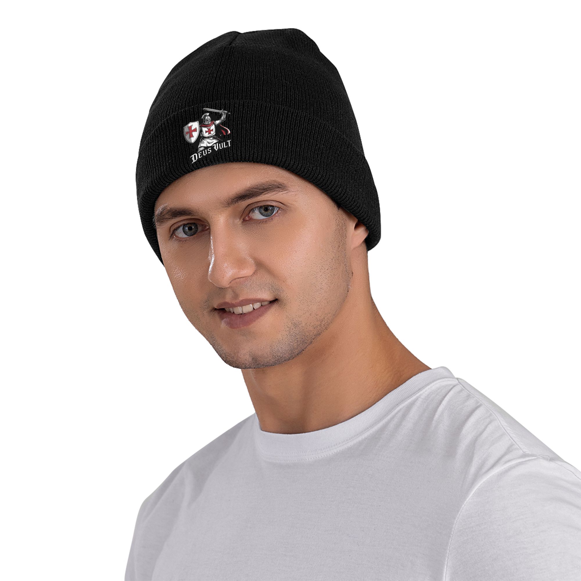 Deus Vult - The Templar Knight - Beanie Cuffed Knit 评论和价格