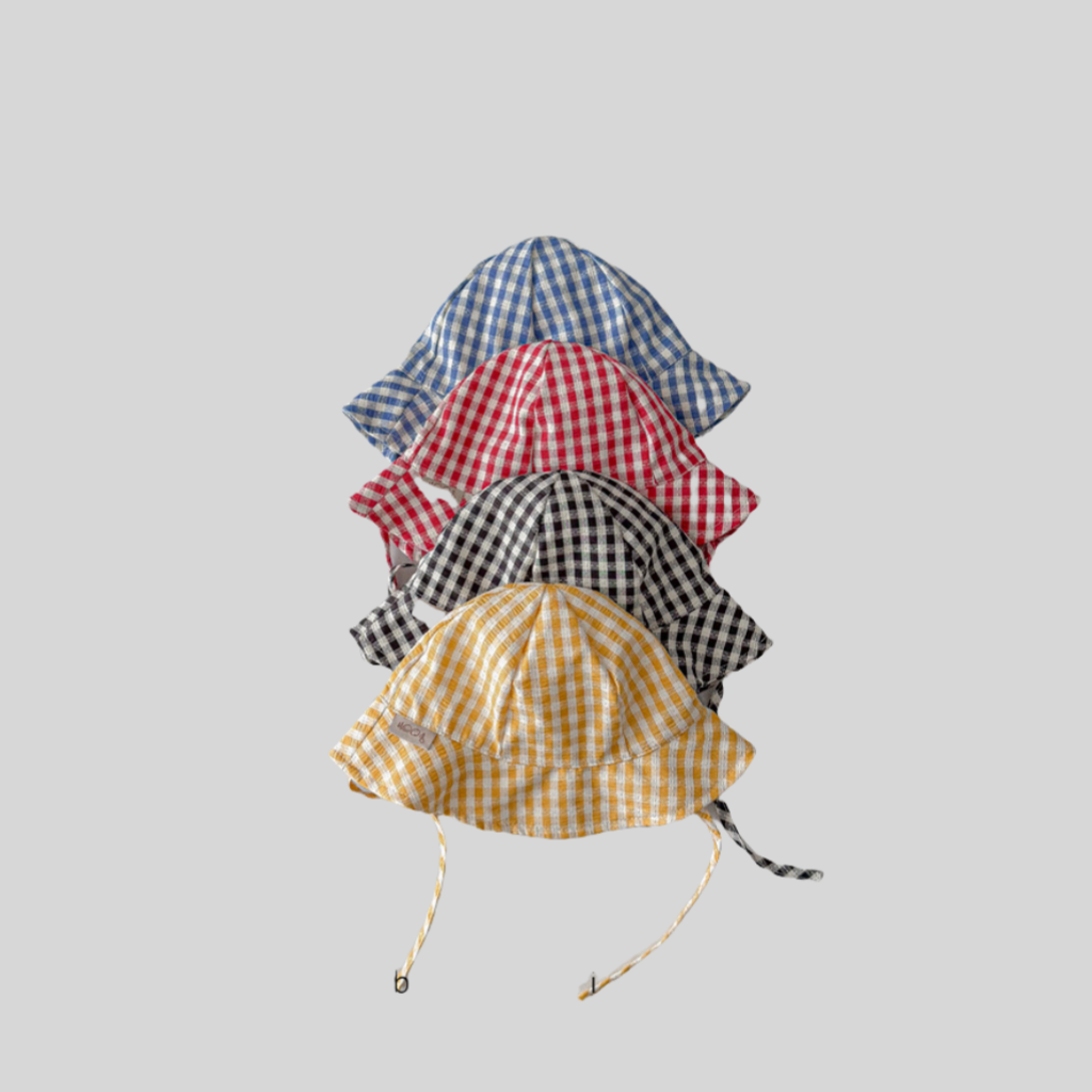 Ins Style Plaid Baby Bucket Ha - Bucket Hat Cotton 评论和价格